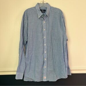 Vineyard Vines Murray Dress Shirt Blue White Checkered Gingham Classic Fit XL
